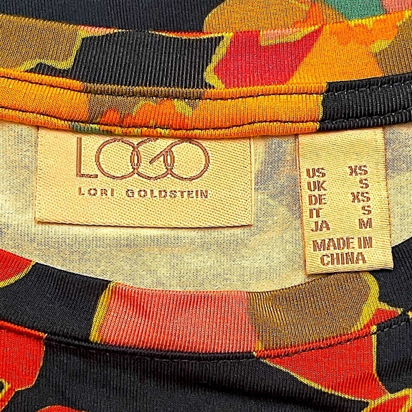 LOGO BY LORI GOLDSTEIN 70s RAYON 230 FLORAL PRINT TOP SZ XS/S NWOT - Picture 4 of 5